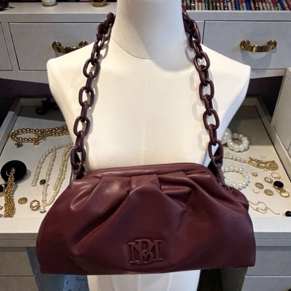 NWT Badgley Mischka Plum Dumpling Clutch - Picture 3 of 9